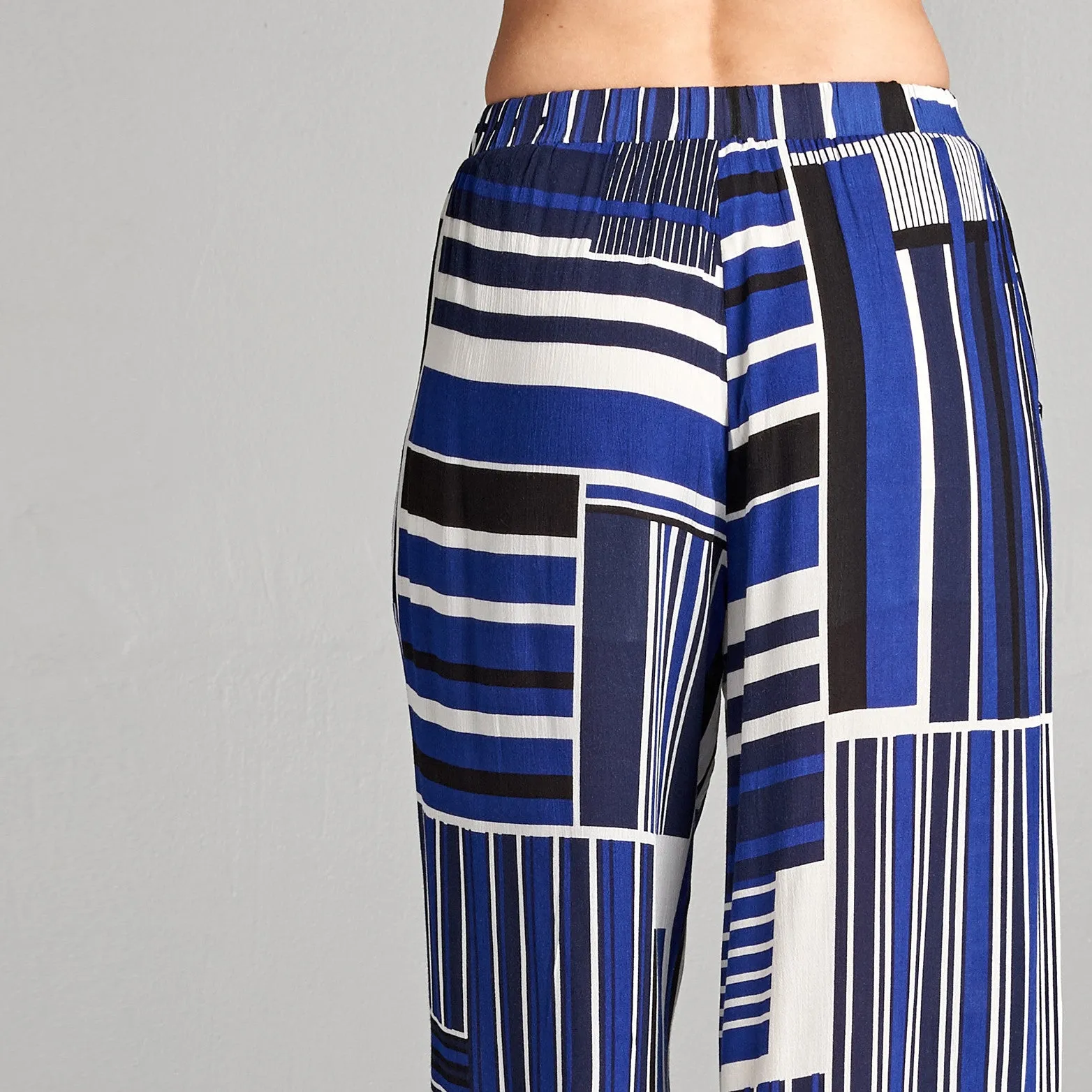 Abstract Stripe Wide Leg Pants