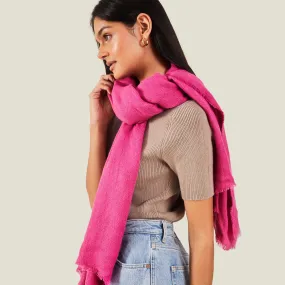 Accessorize London Women's Knit Midweight Blanket Scarf Pink