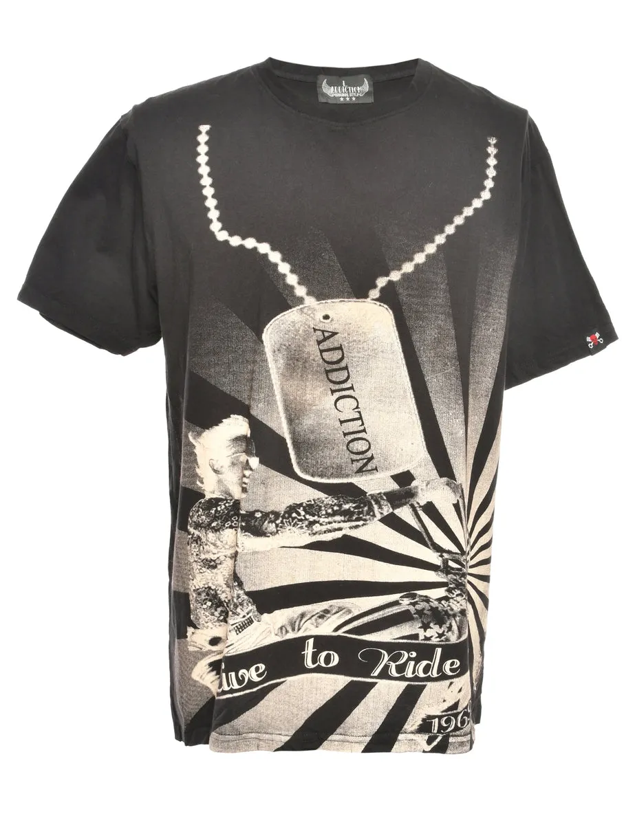 Addiction Printed T-shirt - L