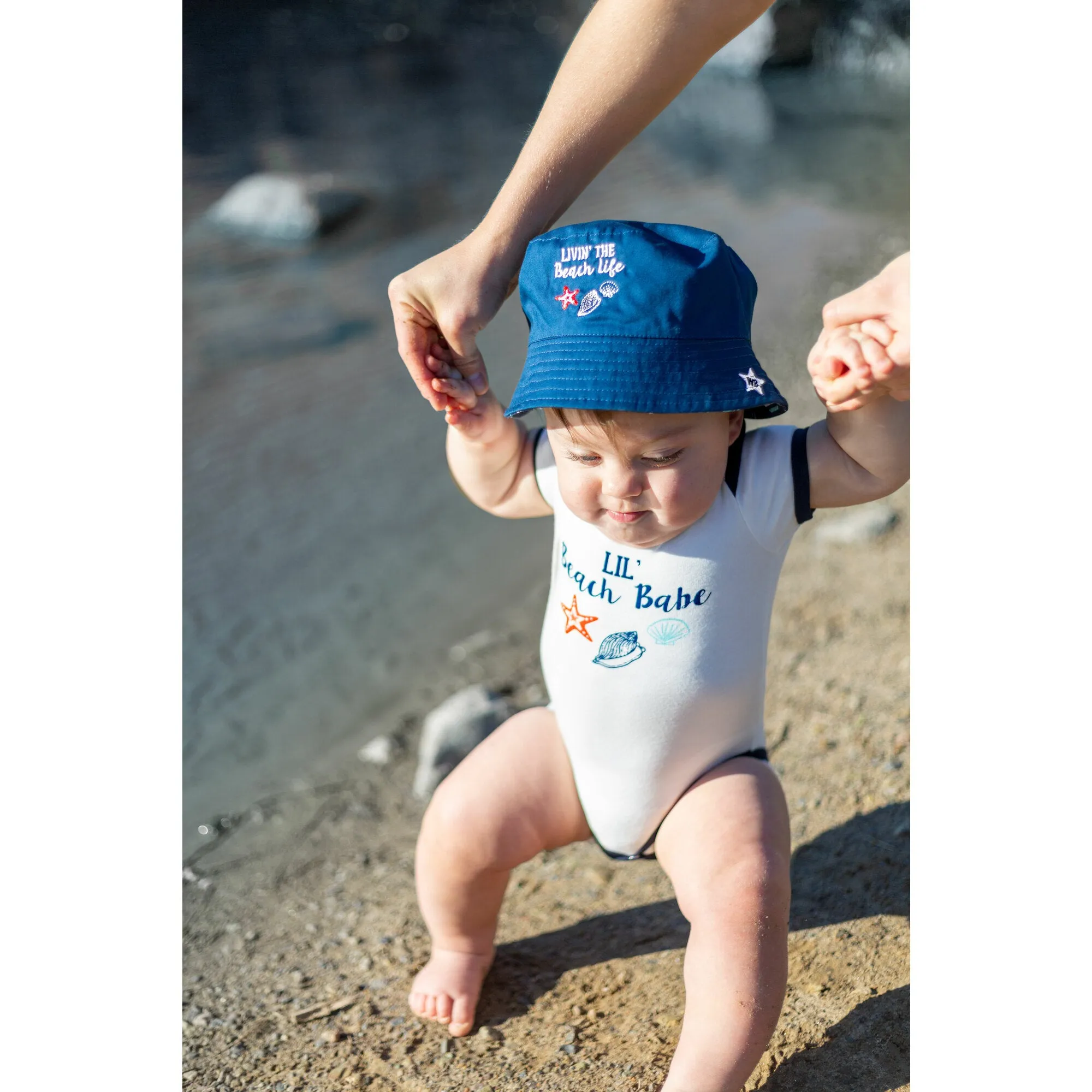 Beach Babe Blue Trimmed Bodysuit