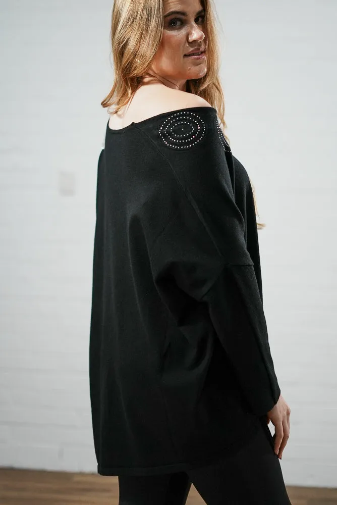 Black sparkle circle knit | OVERSIZED SPARKLE CIRCLE KNIT