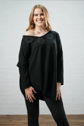 Black sparkle circle knit | OVERSIZED SPARKLE CIRCLE KNIT