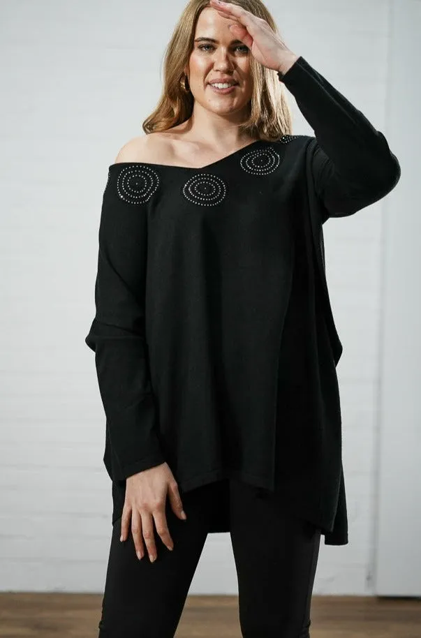 Black sparkle circle knit | OVERSIZED SPARKLE CIRCLE KNIT