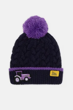 Bobbie Bobble Hat - Purple Tractor