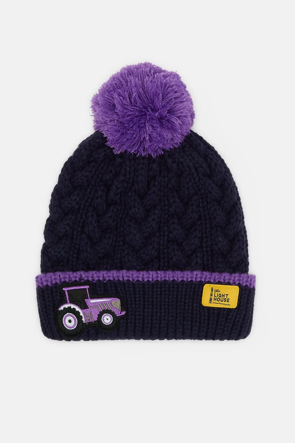 Bobbie Bobble Hat - Purple Tractor