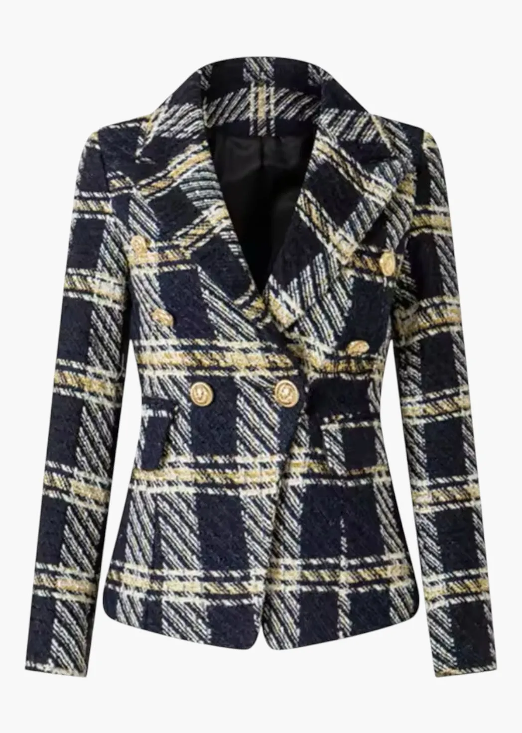 Brunhilde Plaid Tweed Blazer