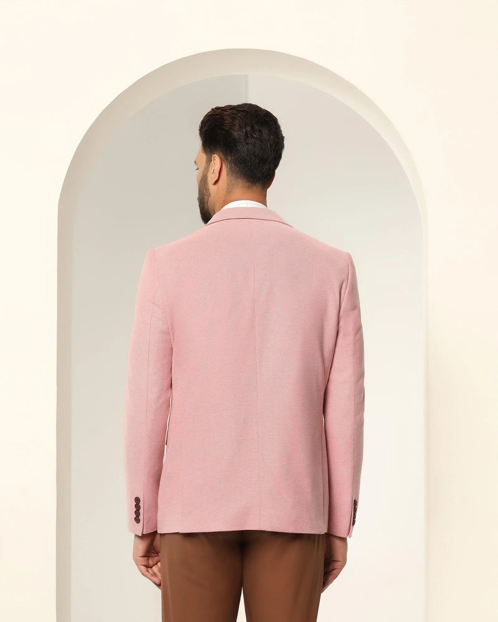 Casual Pink Textured Blazer - Ben