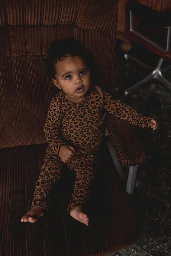 Chocolate Leopard AOP Romper