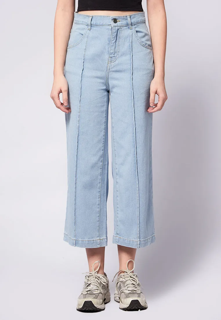 Creased Denim Culottes