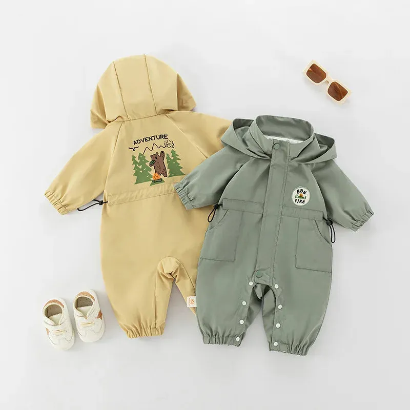 Double-Layered Outdoor Hooded Romper