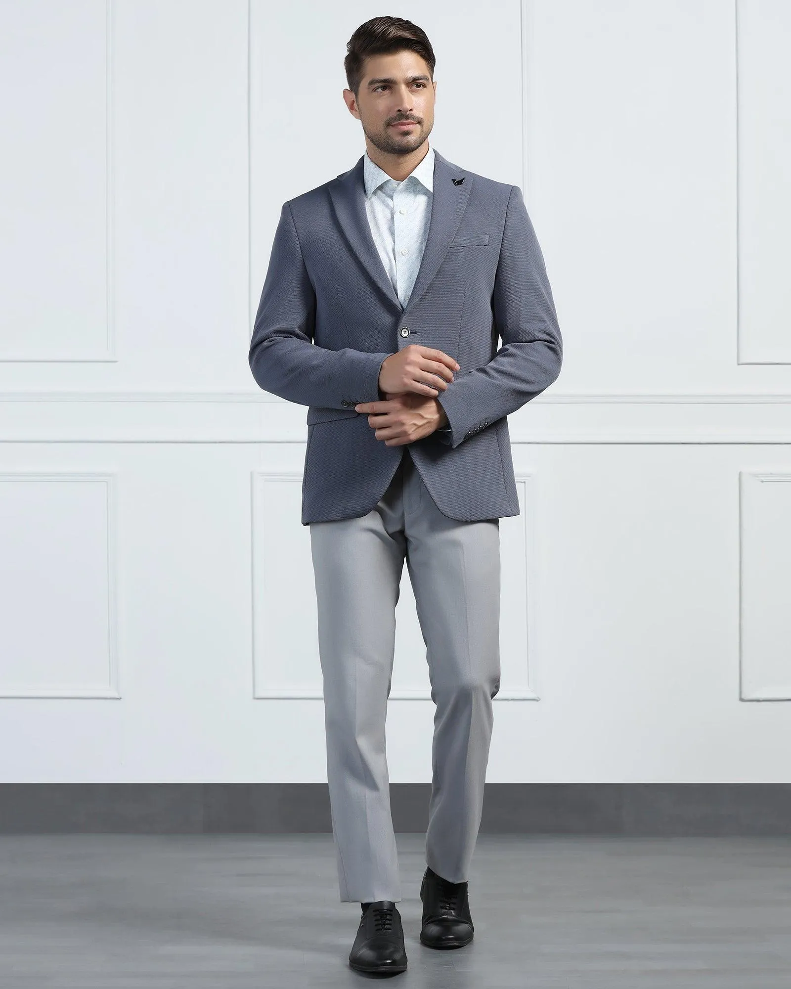 Formal Grey Textured Blazer - Morris