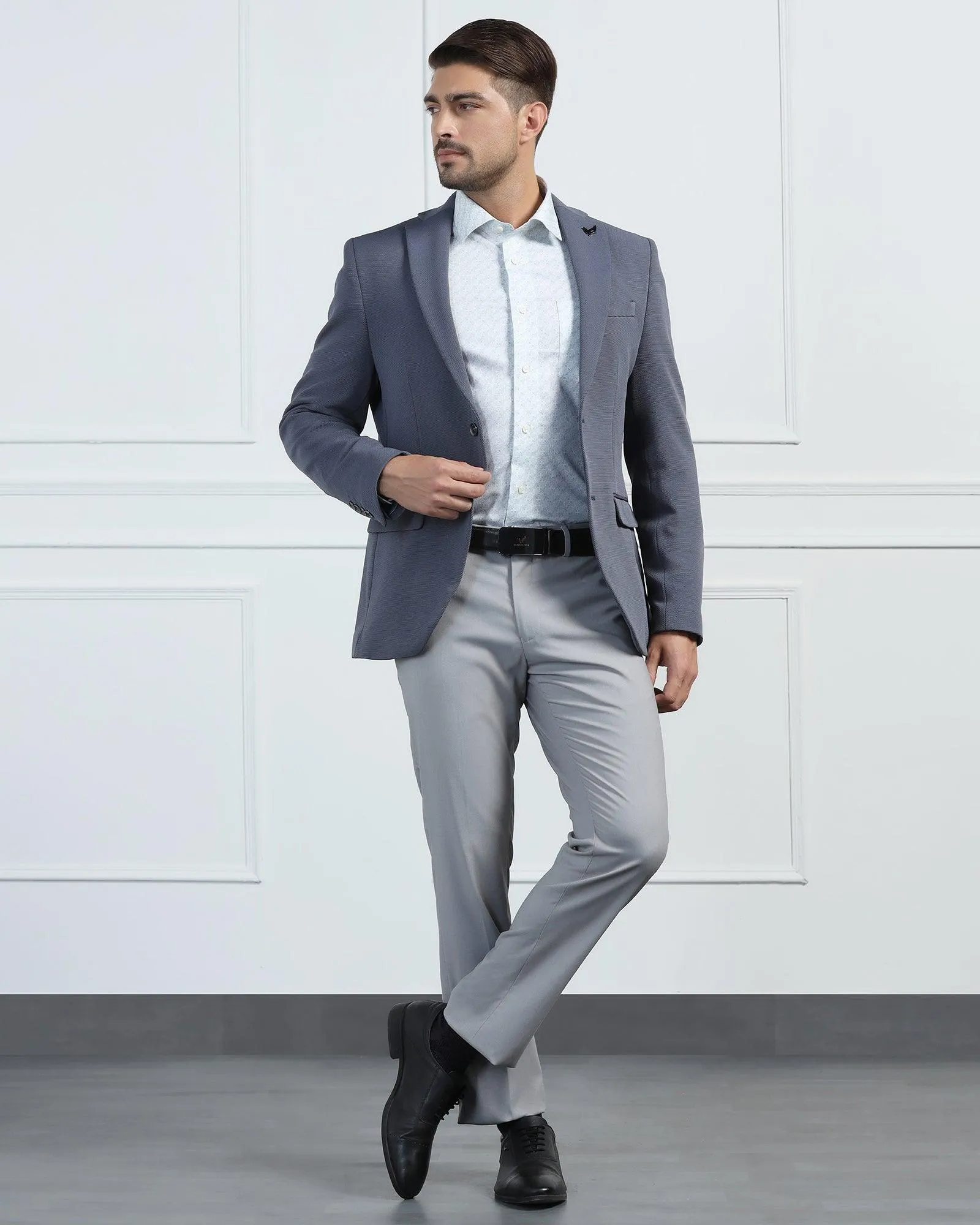 Formal Grey Textured Blazer - Morris