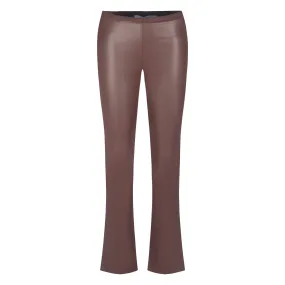 Giga Vegan Leather Bootcut Pant - Brown