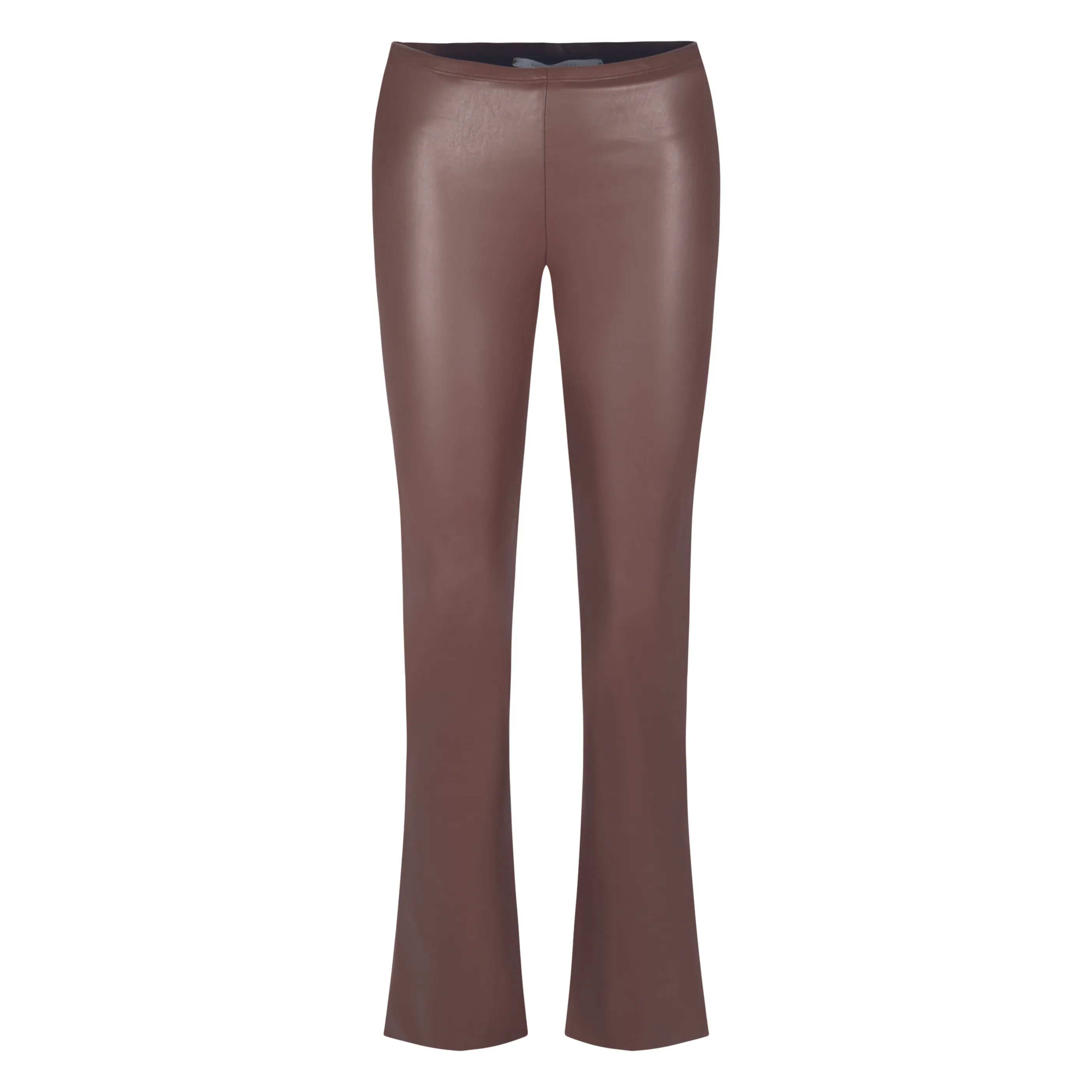 Giga Vegan Leather Bootcut Pant - Brown