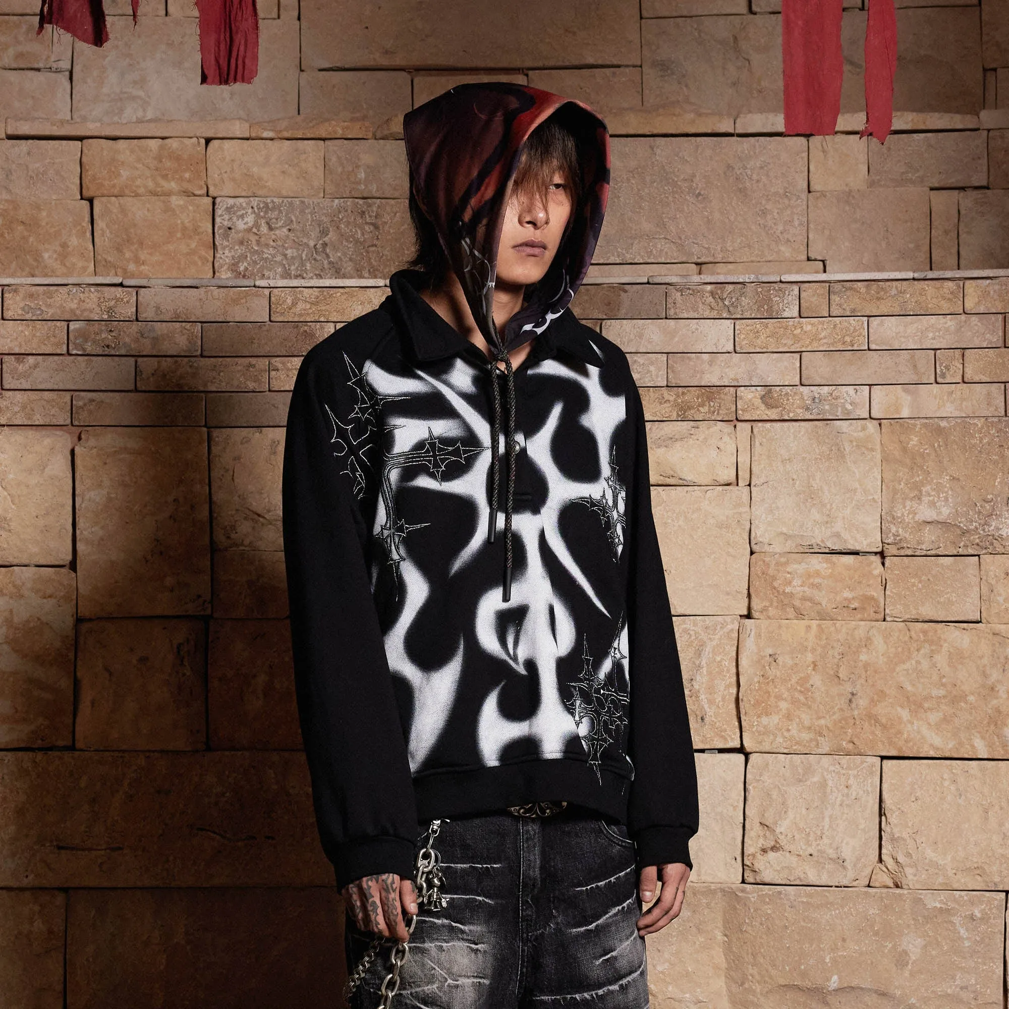 Gothic Cross Polo Sweatshirt