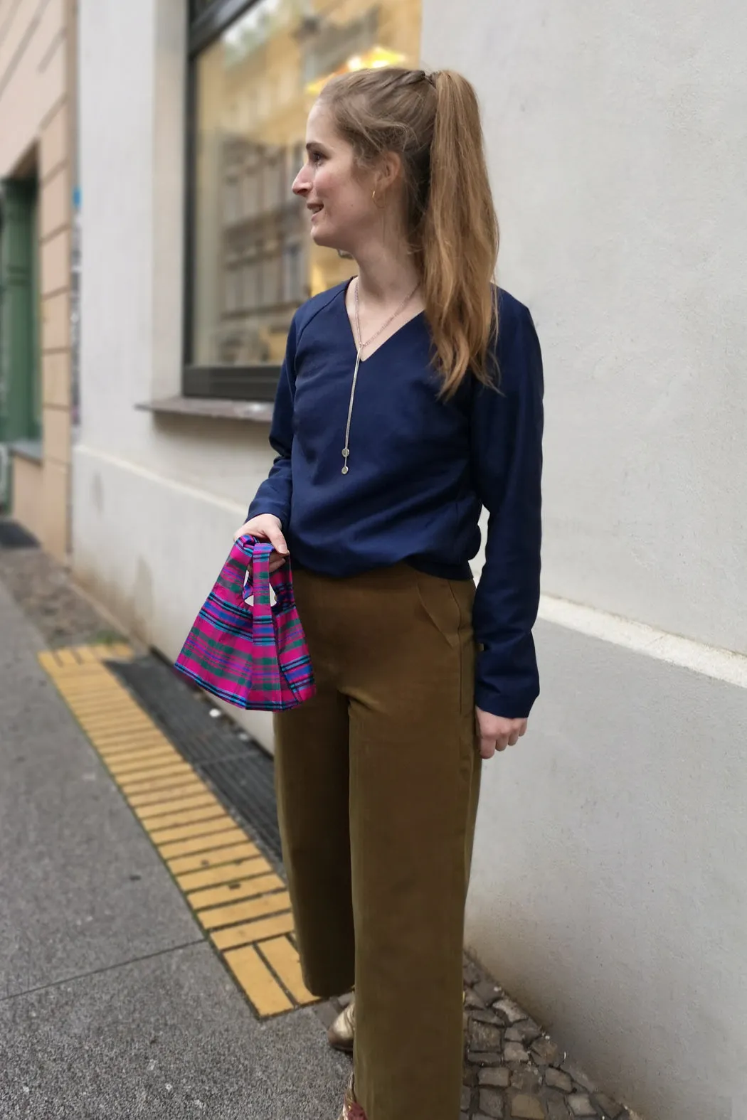 Green Herringbone Culottes