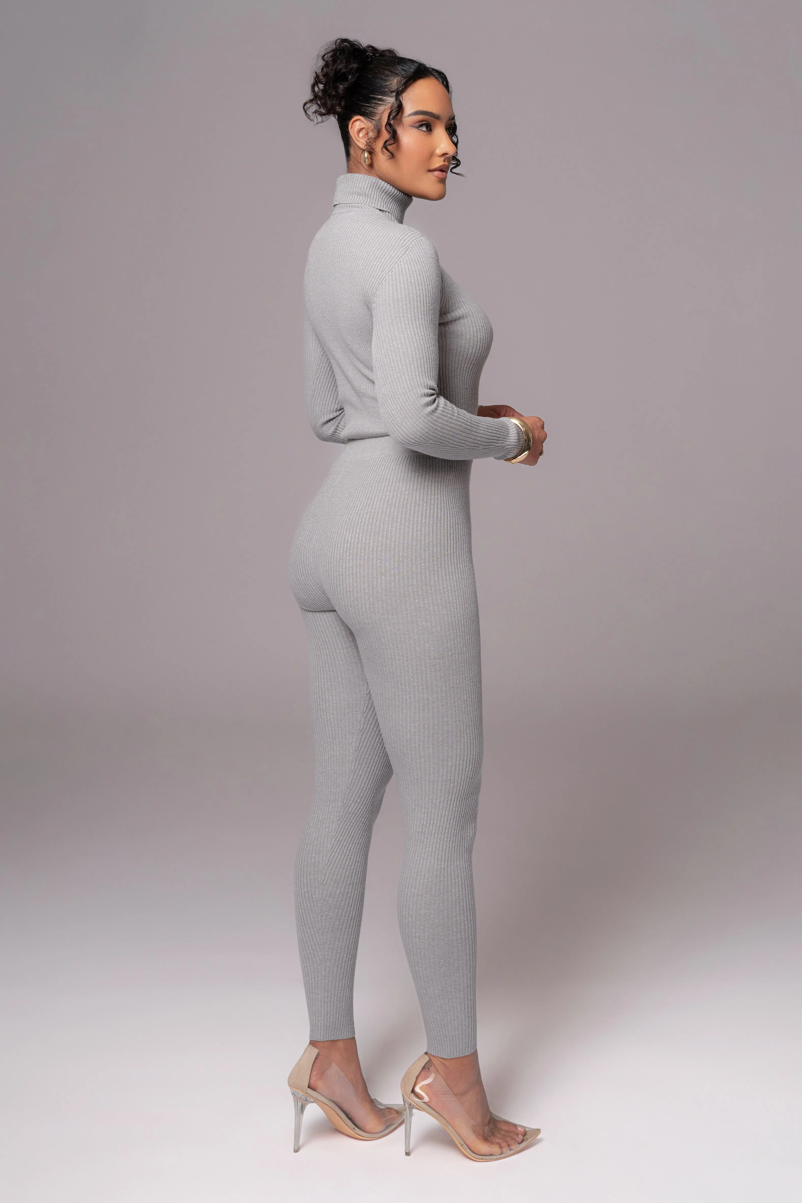 Heather Grey Naaya Ribbed Leggings