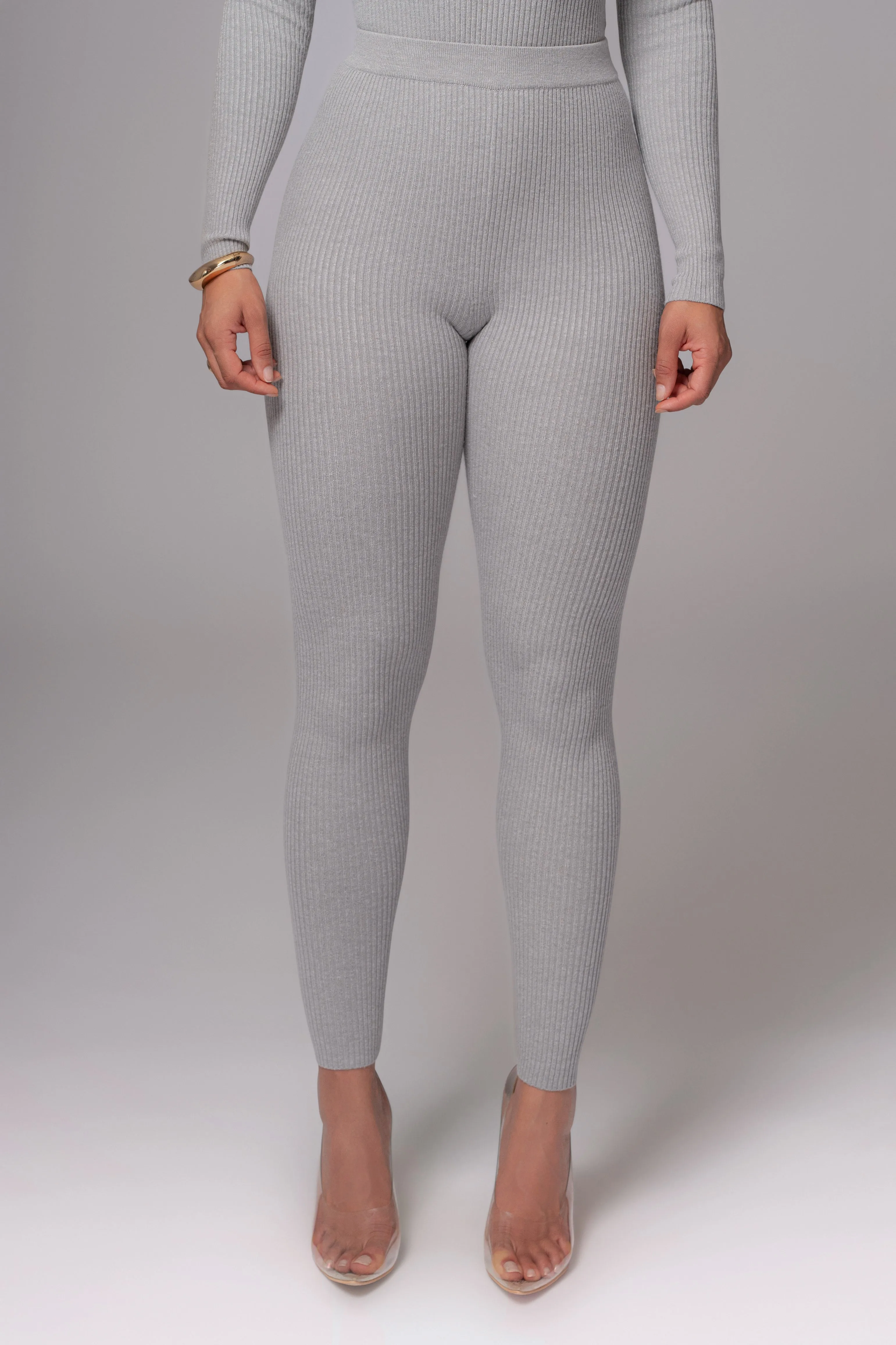 Heather Grey Naaya Ribbed Leggings