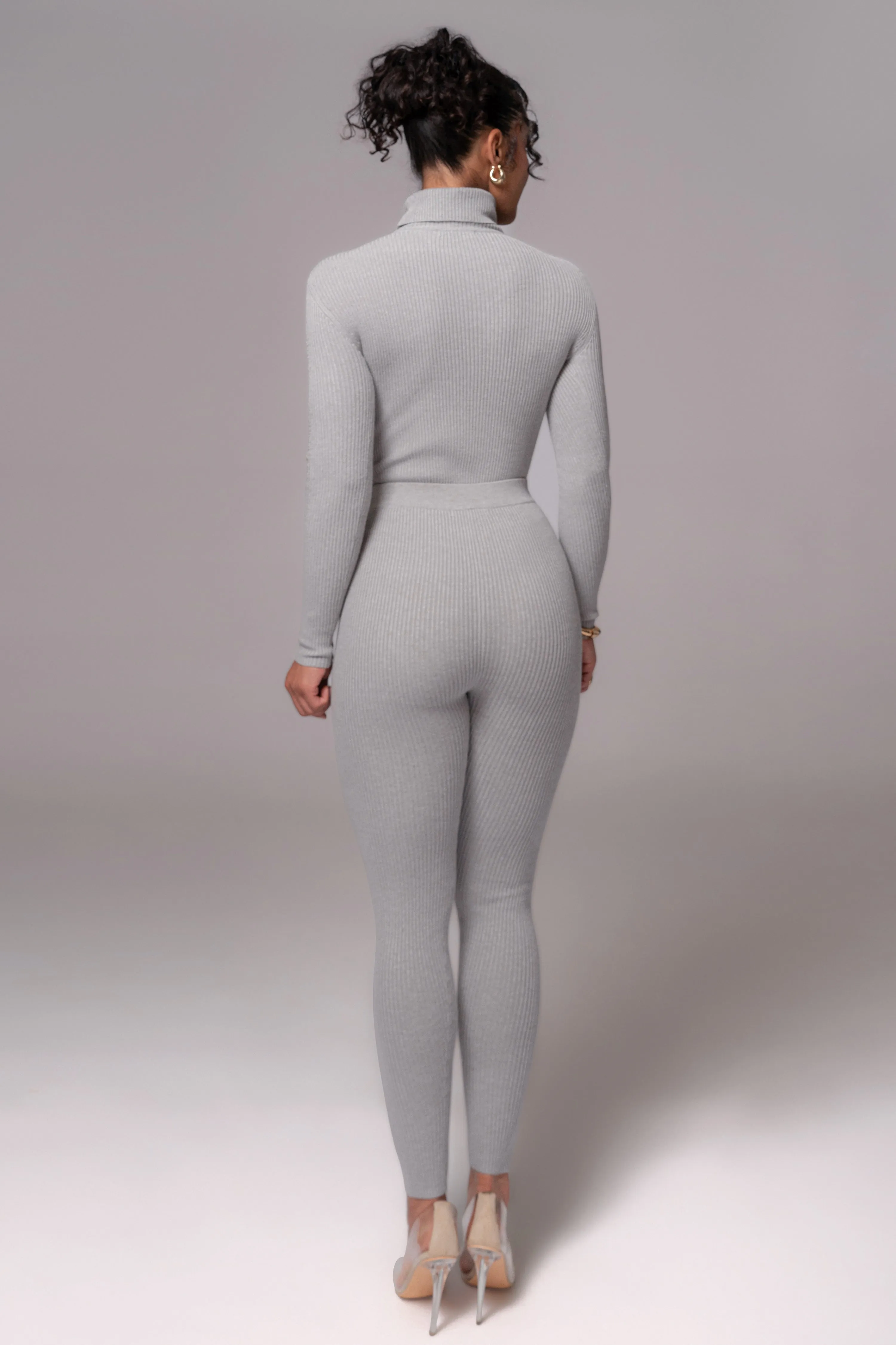 Heather Grey Naaya Ribbed Leggings