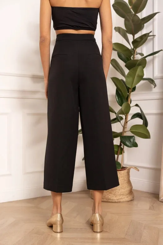 High Waist Culotte Pants Black