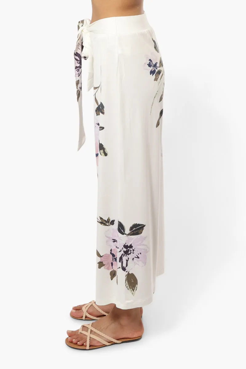 International INC Company Floral Wide Leg Pants - White