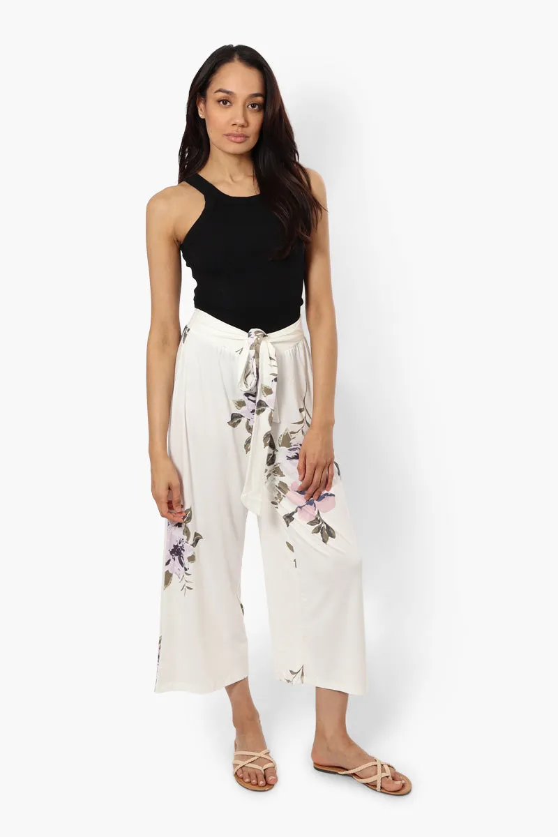 International INC Company Floral Wide Leg Pants - White