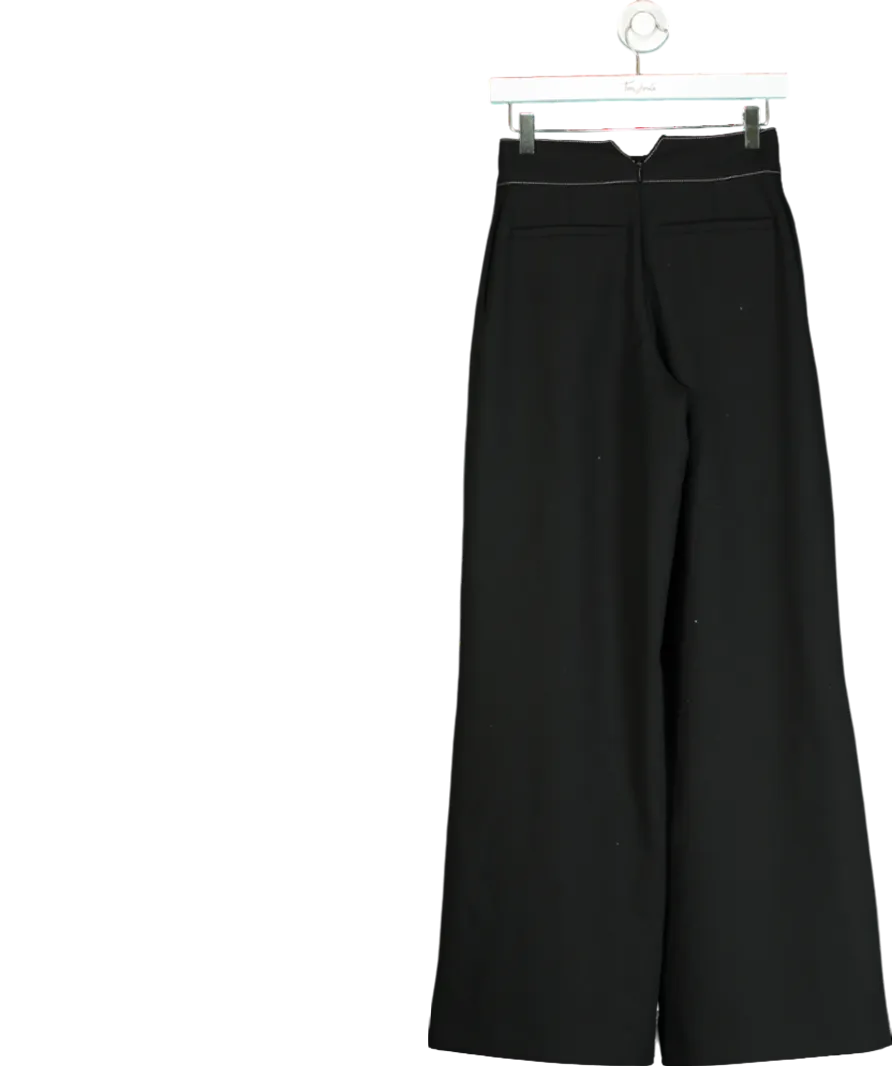 Karen Millen Black Compact Stretch Tailored Flared High Waisted Pants UK 6