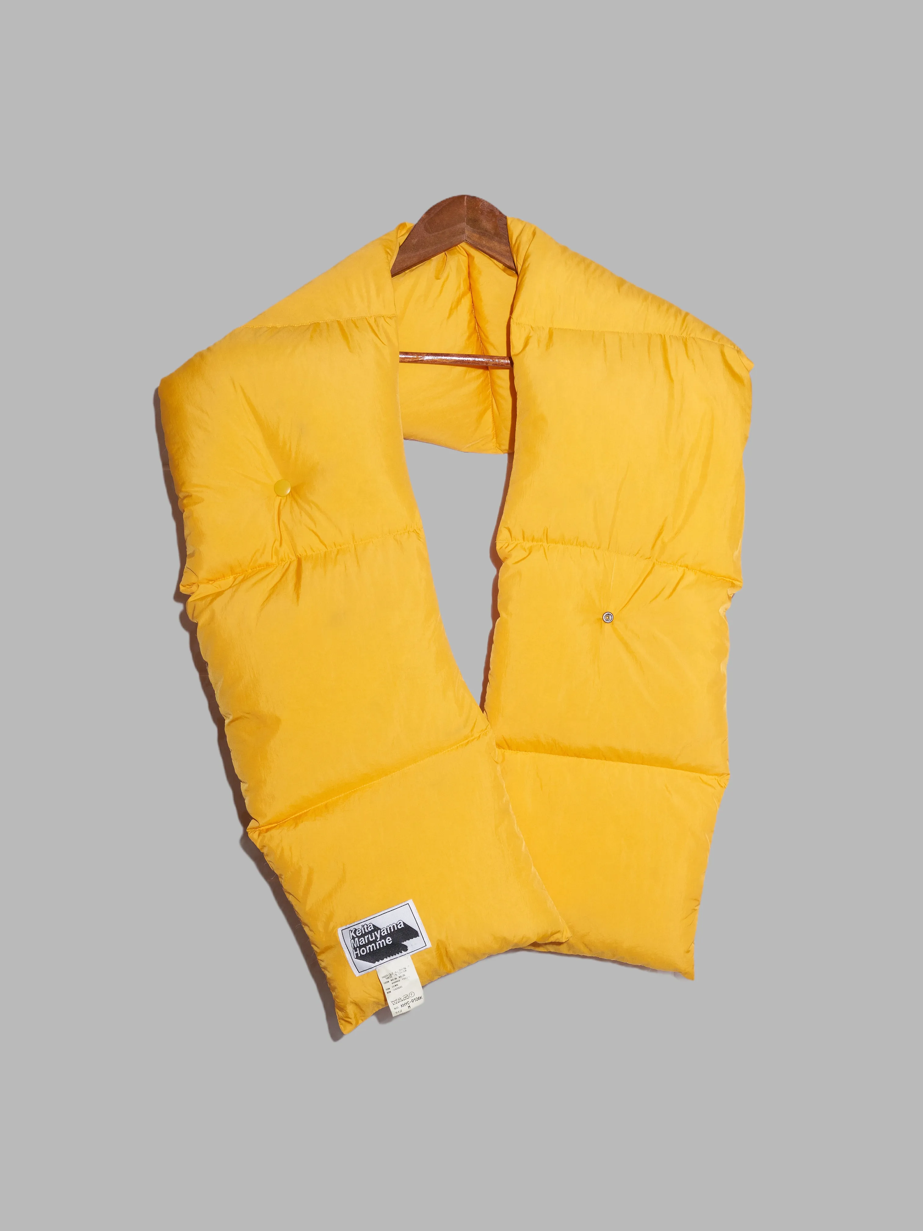 Keita Maruyama Homme yellow nylon down puffer scarf