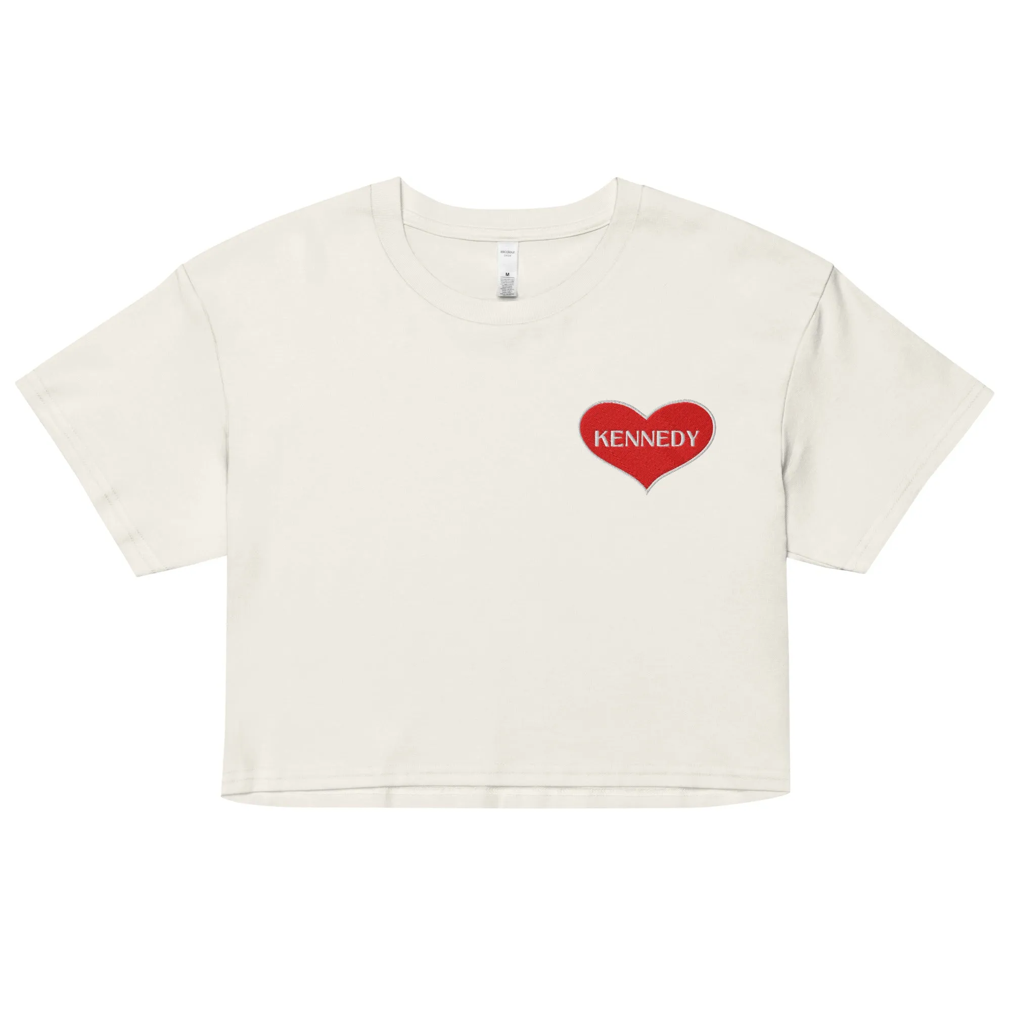 Kennedy Heart Embroidered Women’s Crop Top