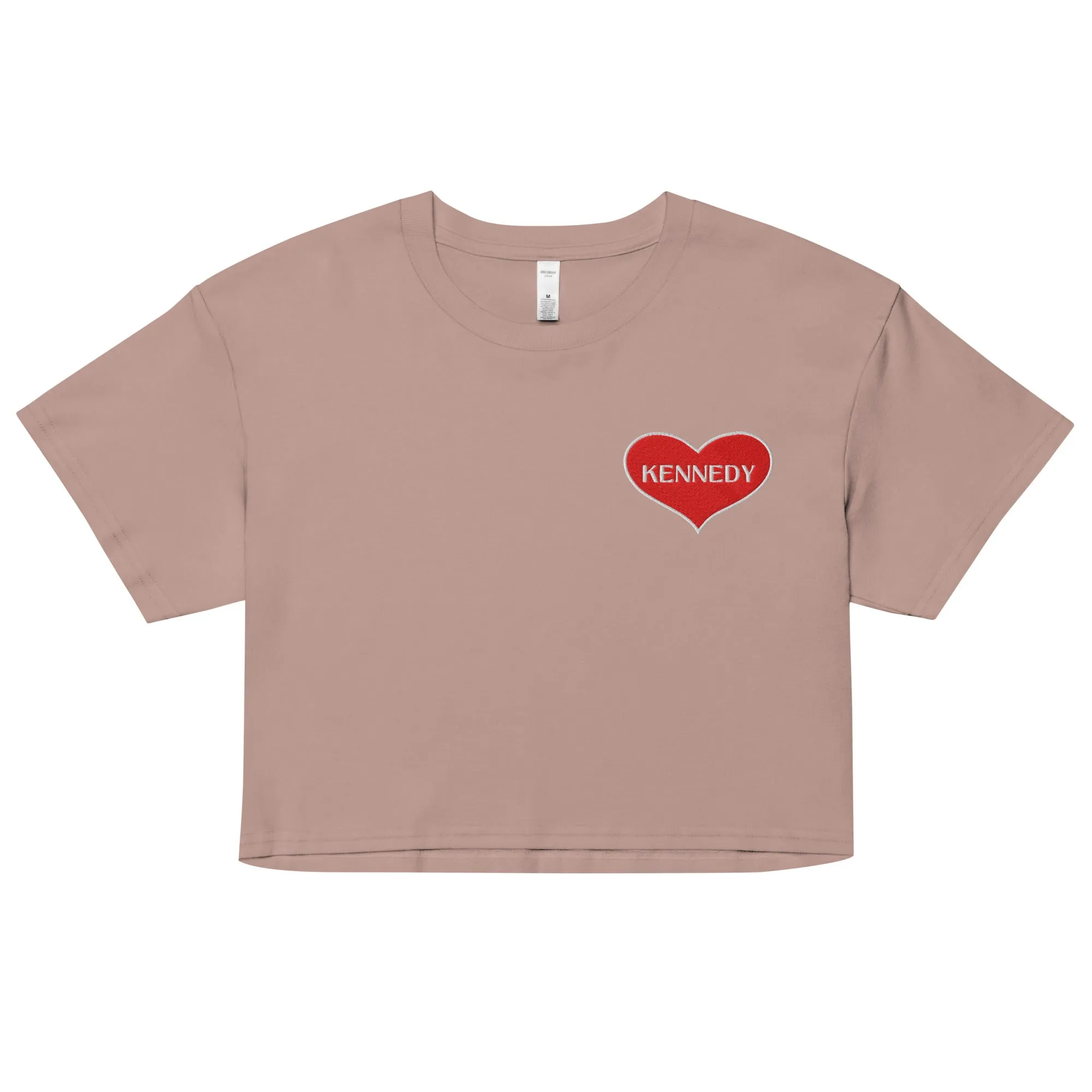 Kennedy Heart Embroidered Women’s Crop Top