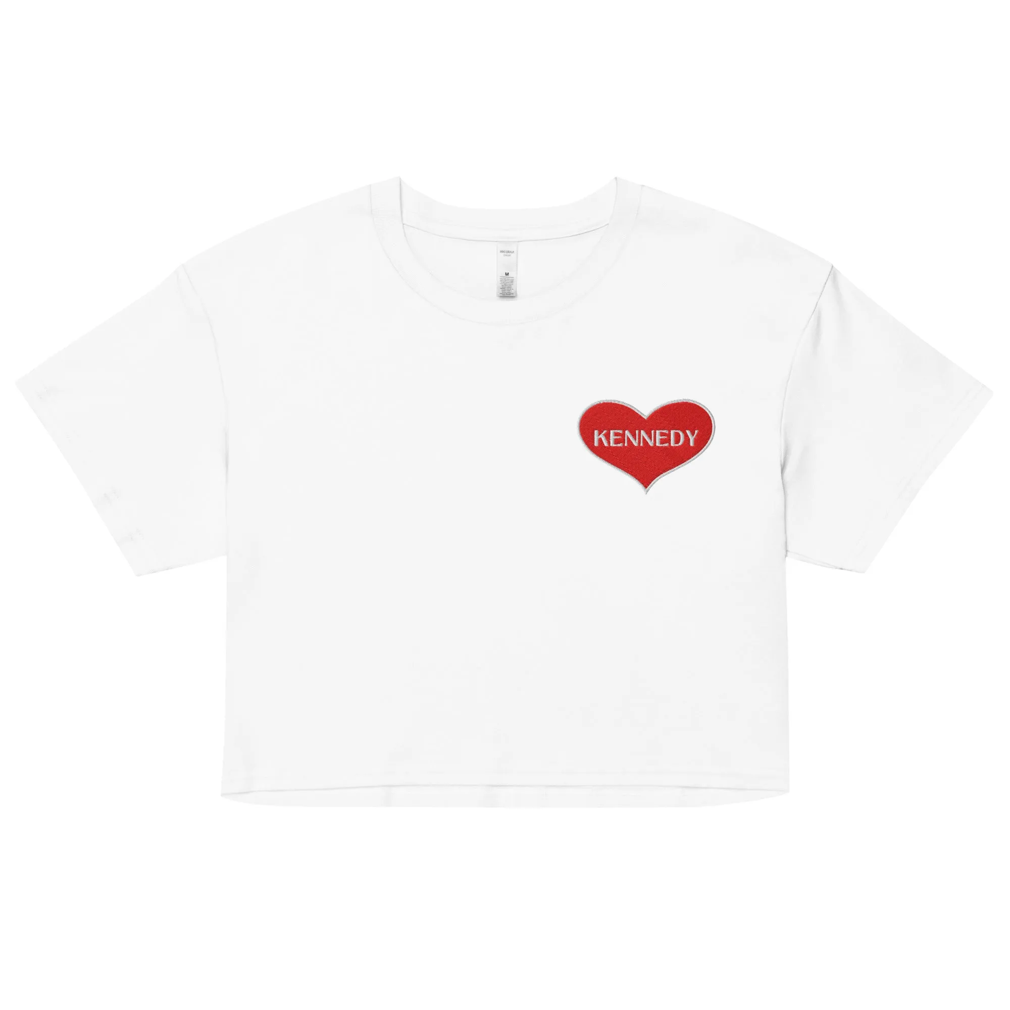 Kennedy Heart Embroidered Women’s Crop Top