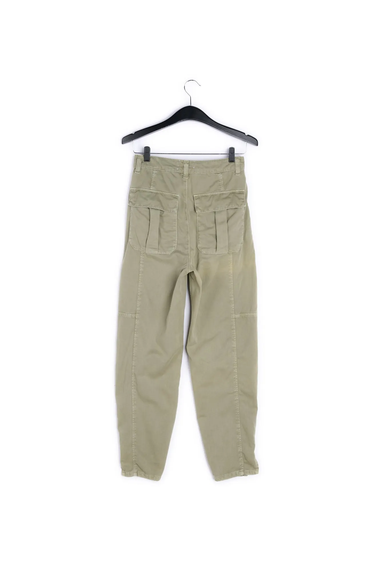 Khaki green denim cargo pants