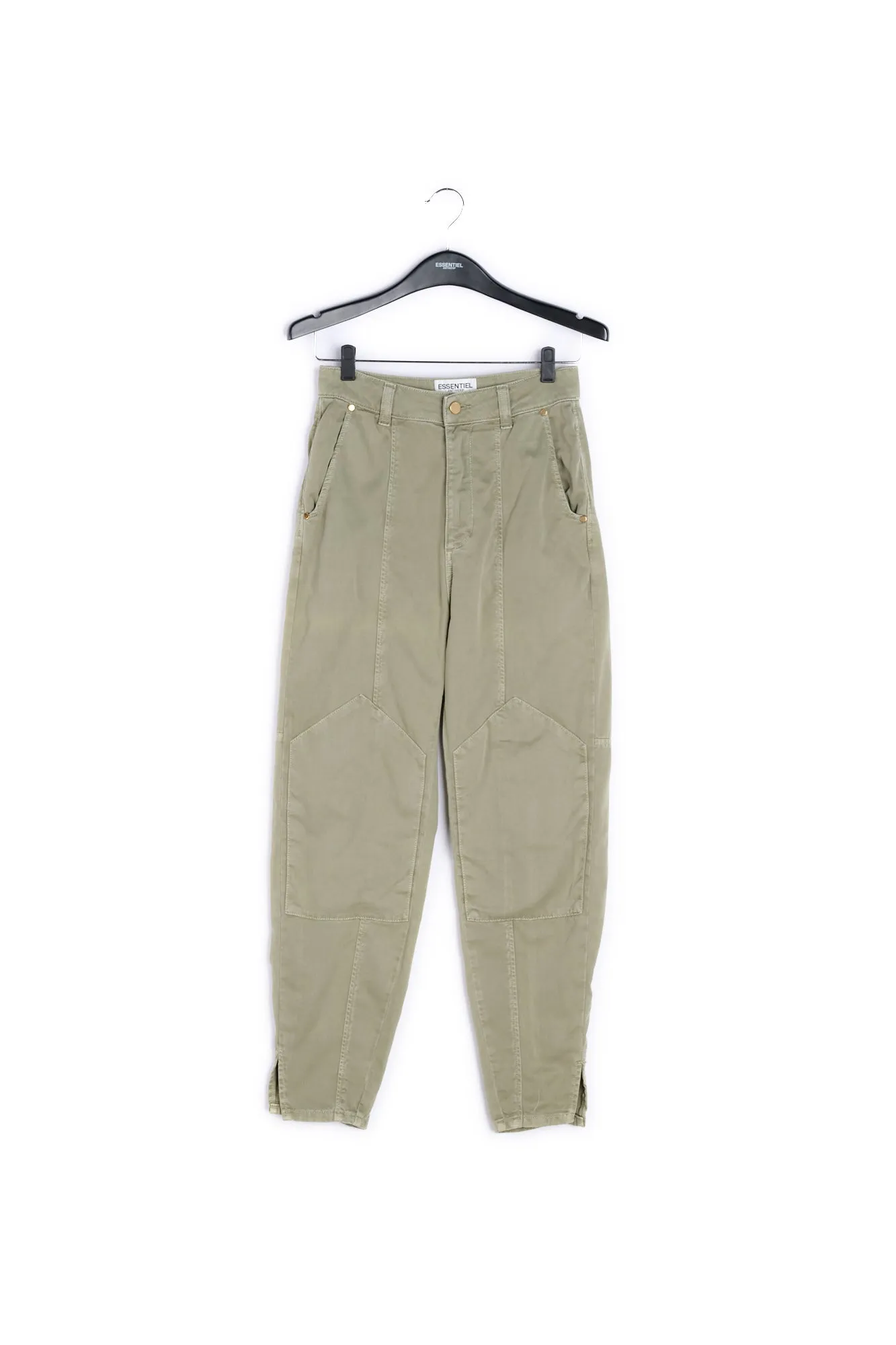 Khaki green denim cargo pants