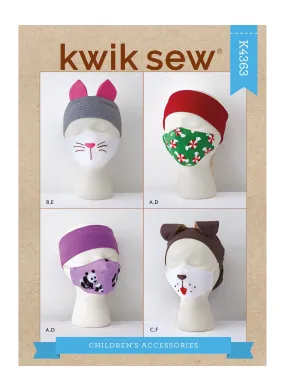 Kwik Sew 4363 Children's Fun Face Covering and Hat Pattern