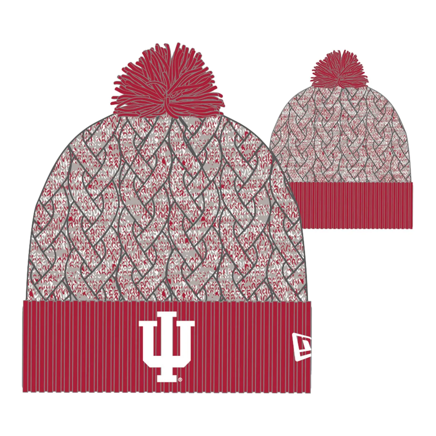 Ladies Indiana Hoosiers Marble Primary Logo Crimson Knit Hat