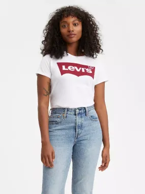 Levi's Maglietta manica carta da donna Standard Housemark 173690053 bianco