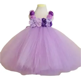 Lolita - Satin Roses with Pearls & Rhinestone Flower Girl Tutu Dress