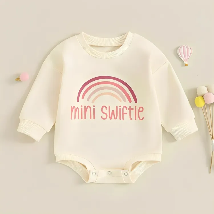 Long Sleeve "Mini Swiftie" Print Baby Bodysuit