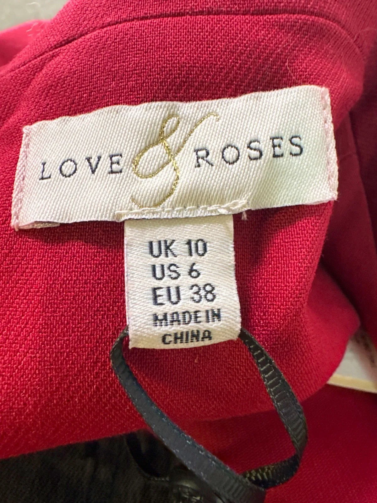 Love & Roses Red Double Breasted Blazer UK 10