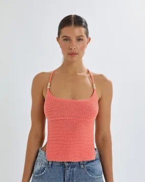 Lumi Knit Top Coral