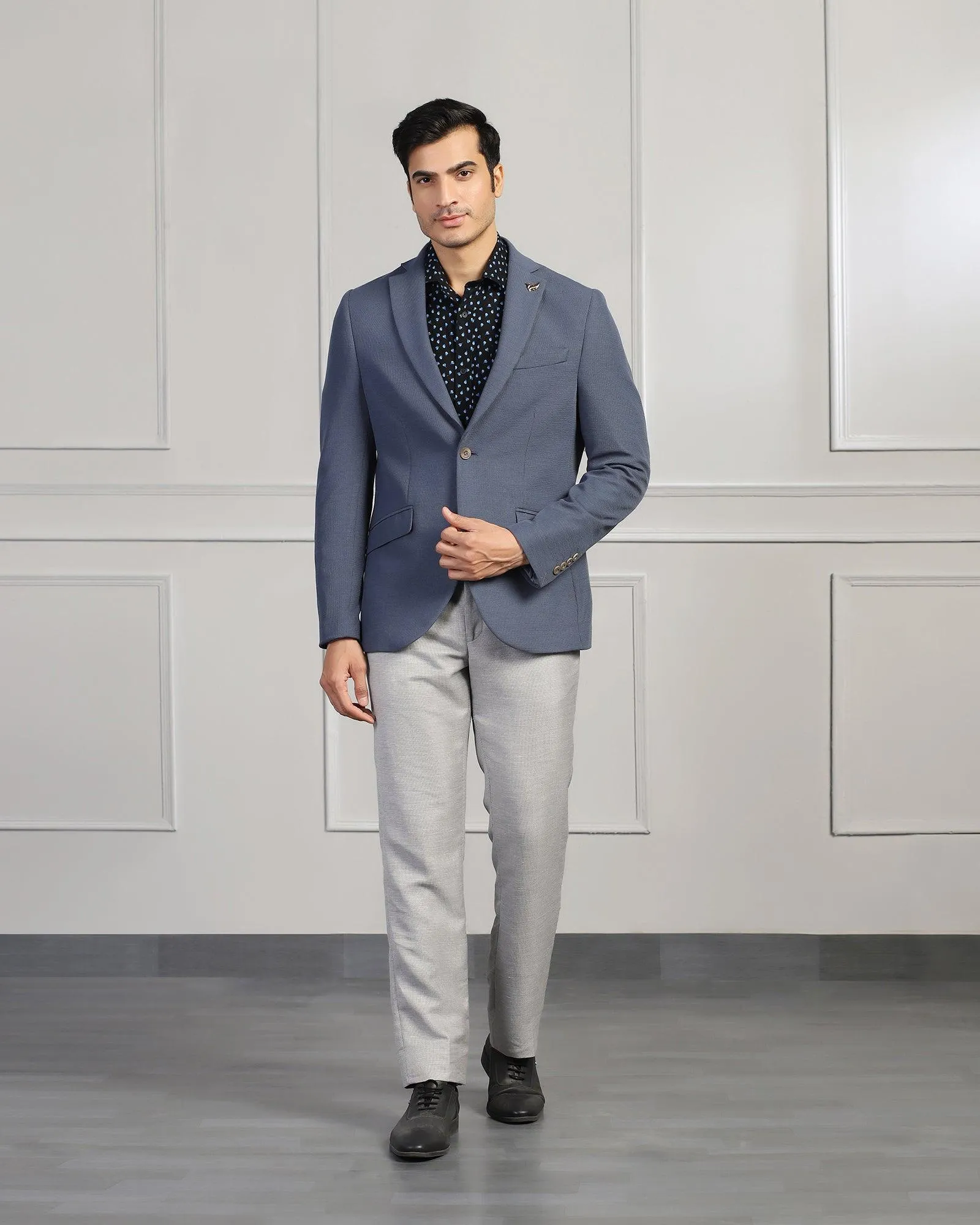 Luxe Formal Grey Textured Blazer - Cannes