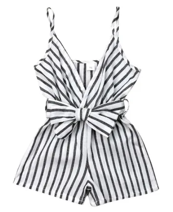 Mae V-Neck Striped Romper