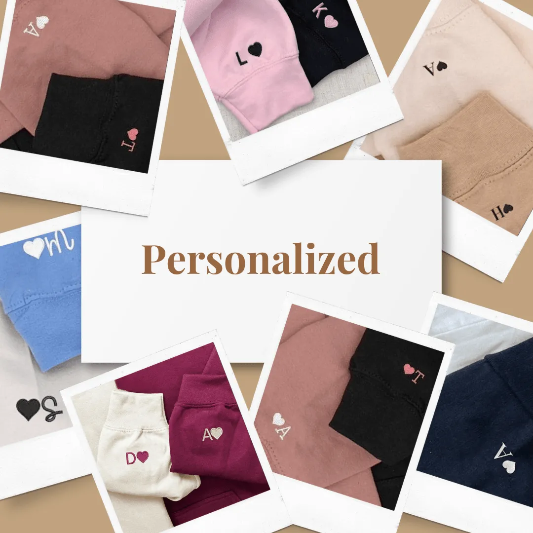 Matching XOXO Embroidered Hoodies - Custom Embroidered Matching Hoodies For Couples