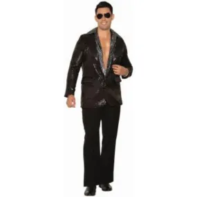 Mens Black Disco Sequin Blazer - Std