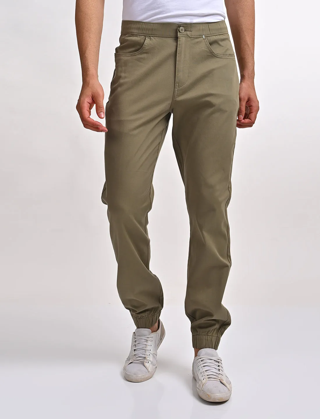 Men's Relaxed Fit Green Jogger Cargos