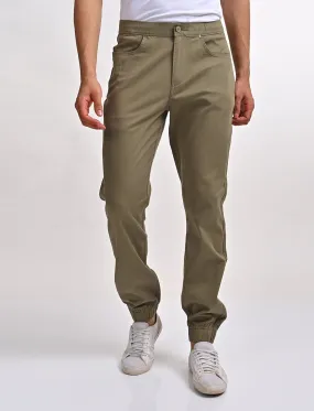 Men's Relaxed Fit Green Jogger Cargos