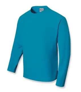 Mens Sun Smart Long Sleeve Crew Shirt - Cyan