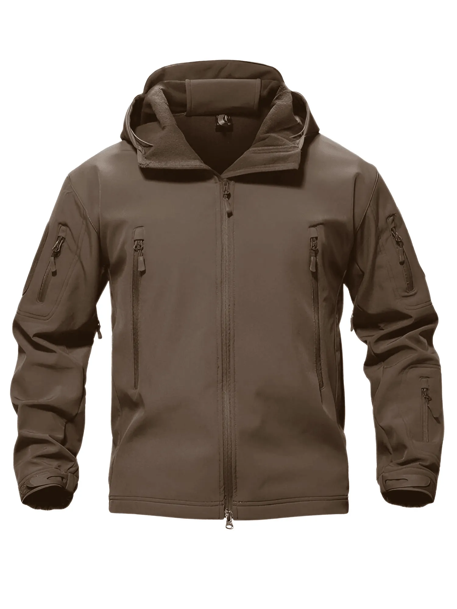 Men's Winter Jacket - Water-Resistant Soft Shell Coat with Hood & Fleece Lining