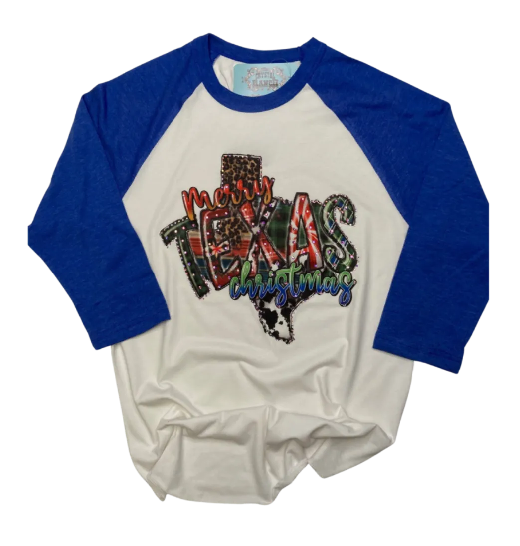 Merry Texas Christmas Raglan tee HV150