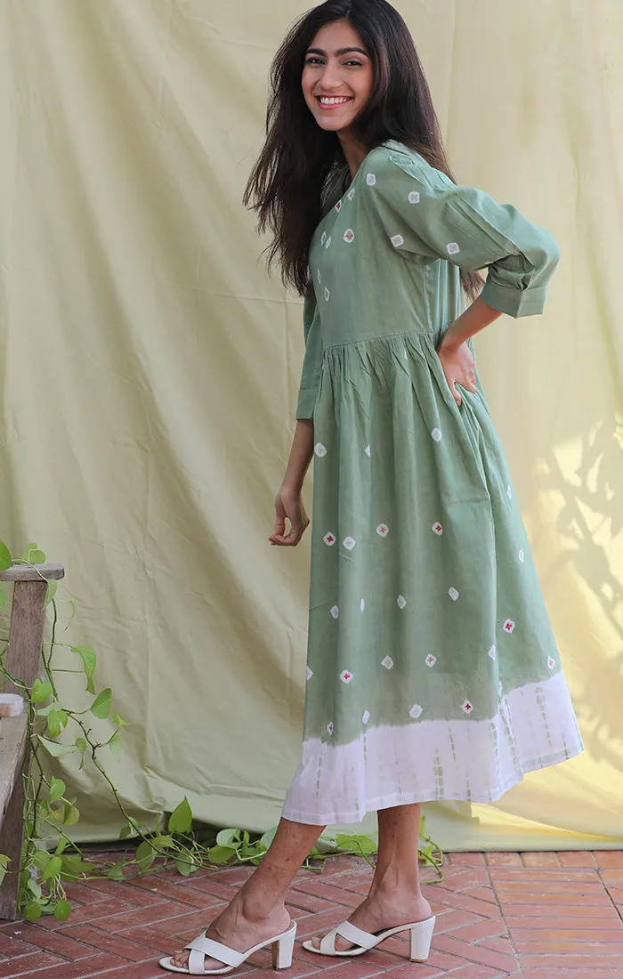 Mint Green Tunic Dress - Bandej with white culottes